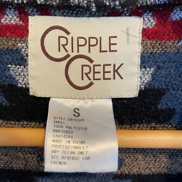 Cripple Creek Draped Open Front Cardigan Aztec Print Womens Sm - Picture 2 of 6